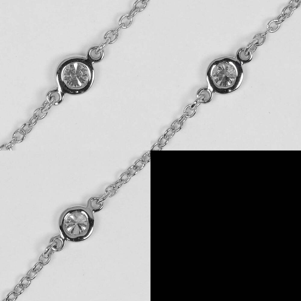 TIFFANY Authentic Silver Diamond Charm Bracelet - Picture 10 of 10